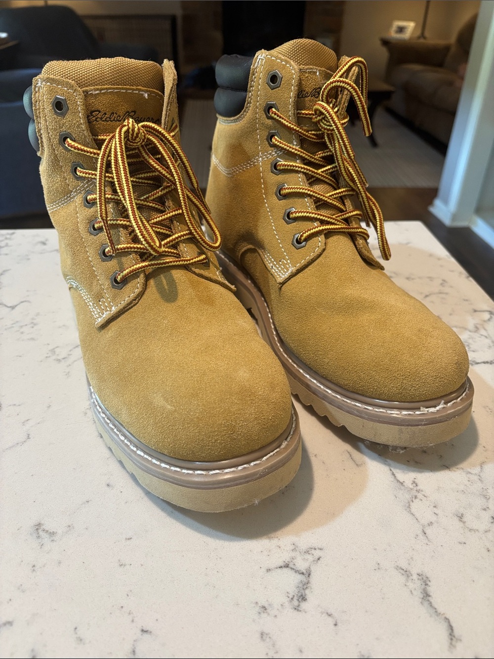 Eddie Bauer Wheat Suede Lace-Up Men's Work Boots